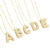 Bubble letter initial necklace set | Gold