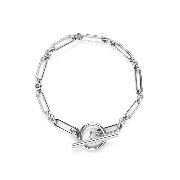 Link T-Bar Bracelet | White Gold