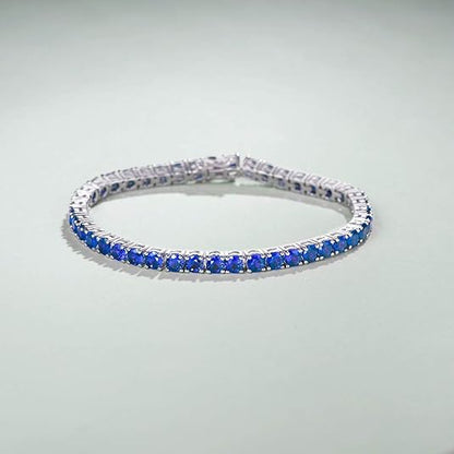 Sapphire Tennis Bracelet | White Gold