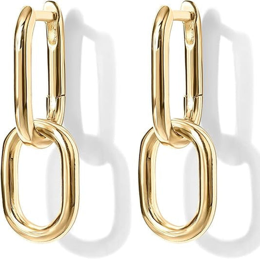 Link Drop Hoops | Gold
