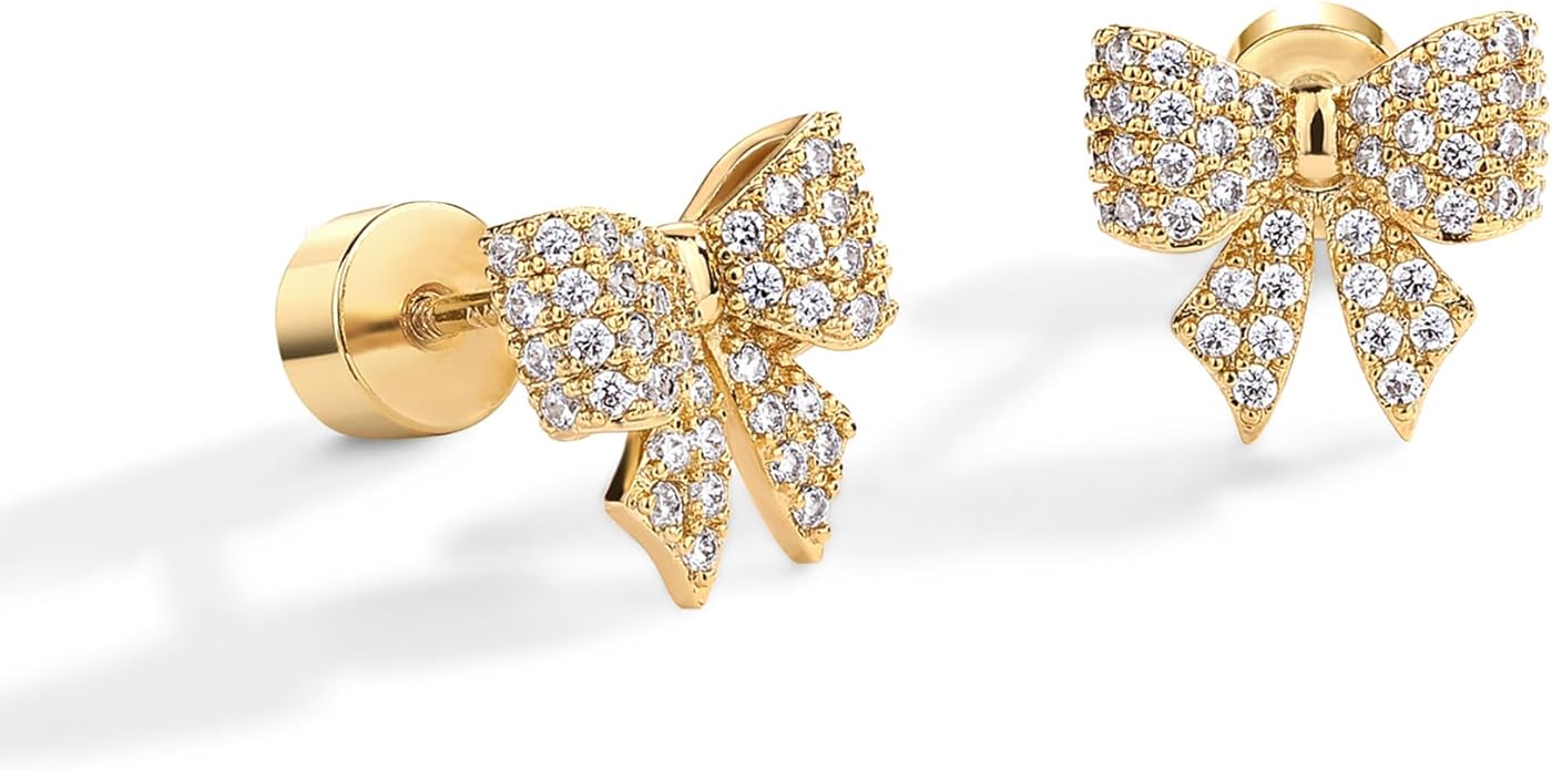 Bow Motif Earrings | Gold