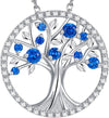 Tree of Life Sapphire Necklace | White Gold