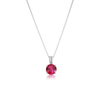 Round Cut Ruby Necklace | White Gold