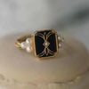 Antique Black Pearl Golden Ring | Gold