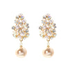 Elegant Flower Pearl Earrings | Gold