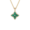 Emerald Clover Pendant Necklace | Gold