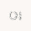Crystal Cluster Huggies | White Gold