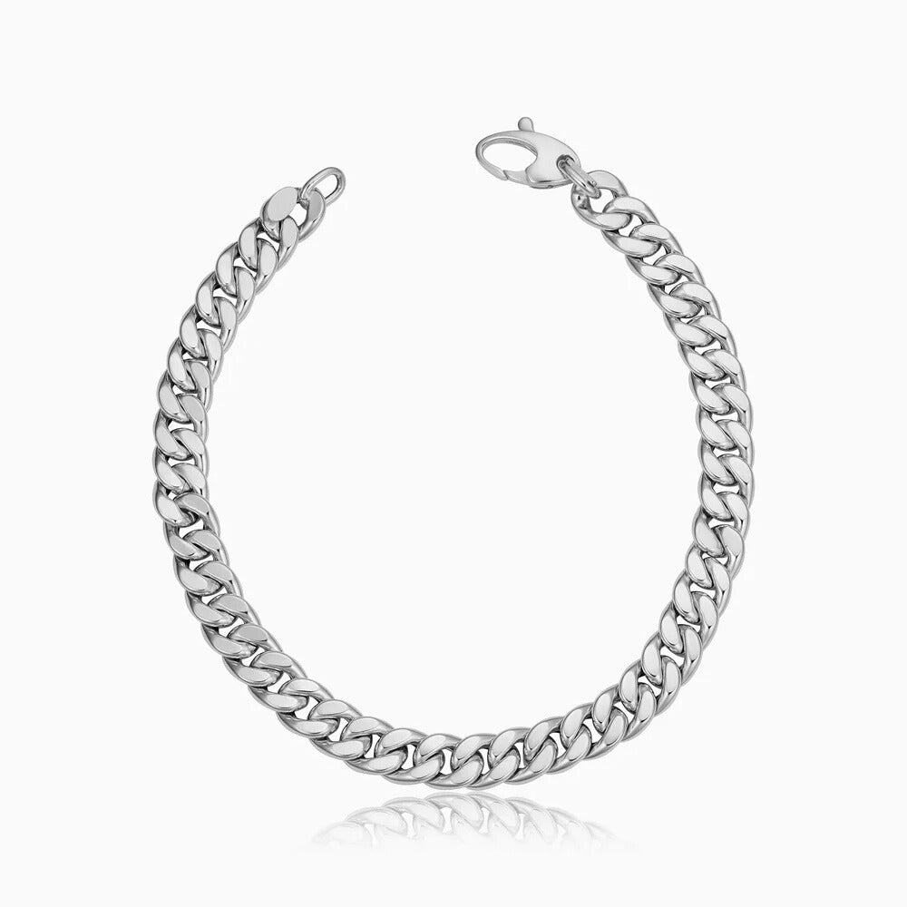 Estate Cuban Bracelet | White Gold