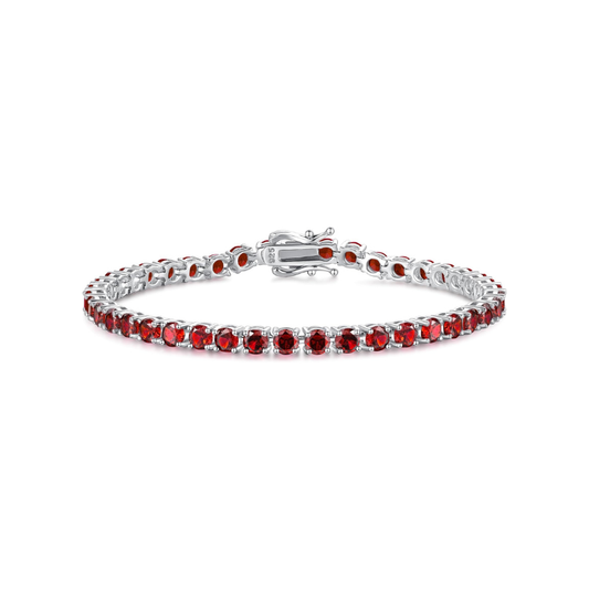 Ruby Tennis Bracelet | White Gold