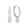 Larmes de Lune Stone Hoop Earrings | White Gold