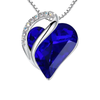 Infinity Heart Sapphire Necklace | White Gold