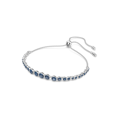 Round Cut Sapphire Tennis Bracelet | White Gold
