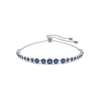 Round Cut Sapphire Tennis Bracelet | White Gold