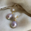 Exquisite Lilac Pearl Earrings | Gold