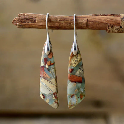 Antique Nature Stone Earrings | Gold