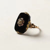 Vintage Black Stone Ring | Gold