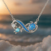 Twin Silver Turtle Necklace | White Gold
