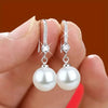 Lustrous Zirconia Pearl Drop Earrings | White Gold